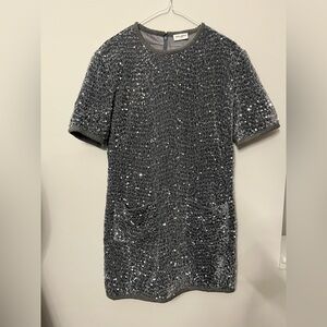 Saint Laurent 2021 Gray silver sparkly Sequin Top